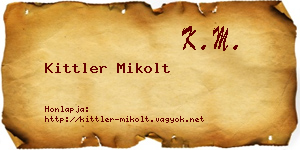 Kittler Mikolt névjegykártya